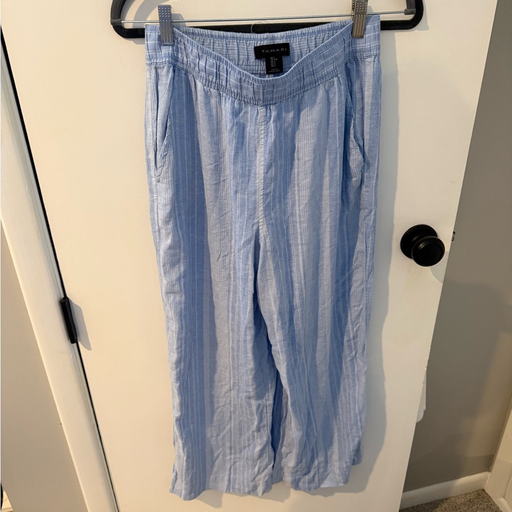 Blue and White Flowy Pants
